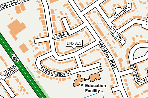 DN5 9ES map - OS OpenMap – Local (Ordnance Survey)
