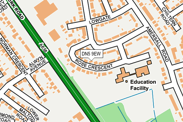 DN5 9EW map - OS OpenMap – Local (Ordnance Survey)