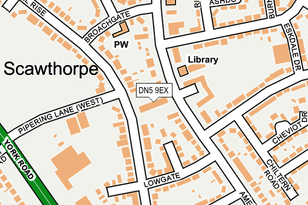 DN5 9EX map - OS OpenMap – Local (Ordnance Survey)