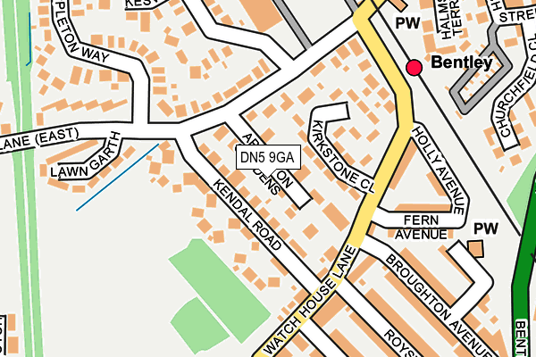 DN5 9GA map - OS OpenMap – Local (Ordnance Survey)