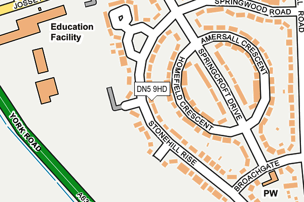 DN5 9HD map - OS OpenMap – Local (Ordnance Survey)