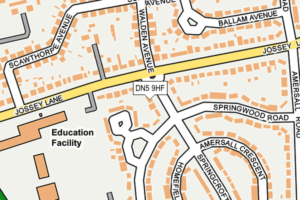 DN5 9HF map - OS OpenMap – Local (Ordnance Survey)