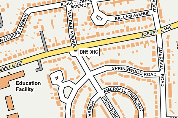 DN5 9HG map - OS OpenMap – Local (Ordnance Survey)