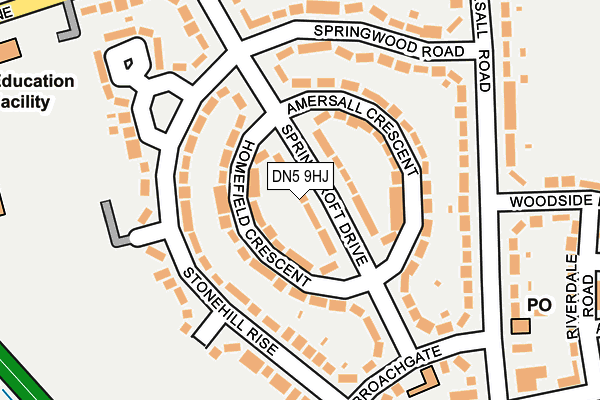 DN5 9HJ map - OS OpenMap – Local (Ordnance Survey)