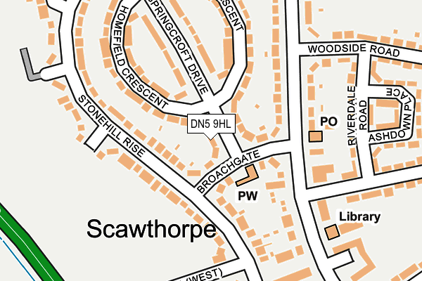 DN5 9HL map - OS OpenMap – Local (Ordnance Survey)