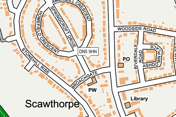 DN5 9HN map - OS OpenMap – Local (Ordnance Survey)