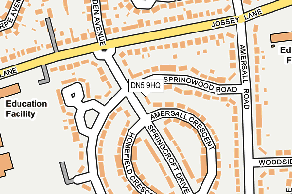 DN5 9HQ map - OS OpenMap – Local (Ordnance Survey)