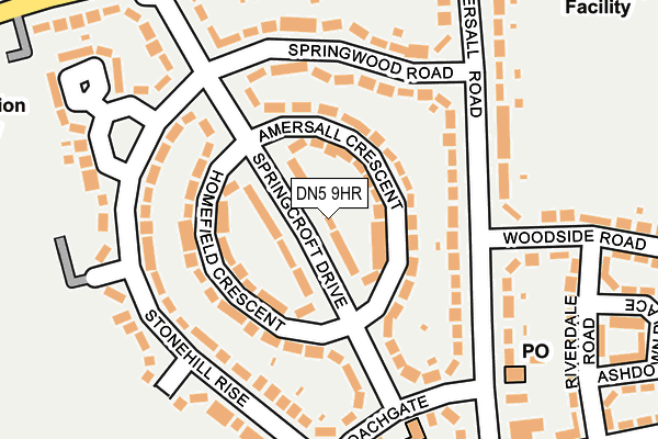 DN5 9HR map - OS OpenMap – Local (Ordnance Survey)