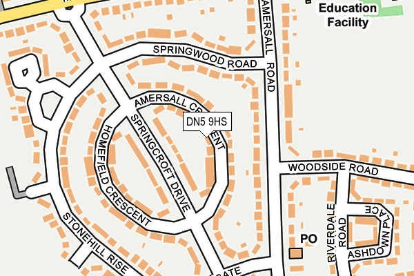 DN5 9HS map - OS OpenMap – Local (Ordnance Survey)