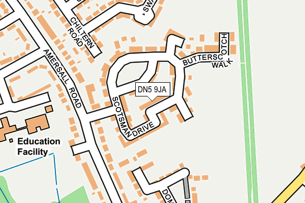 DN5 9JA map - OS OpenMap – Local (Ordnance Survey)