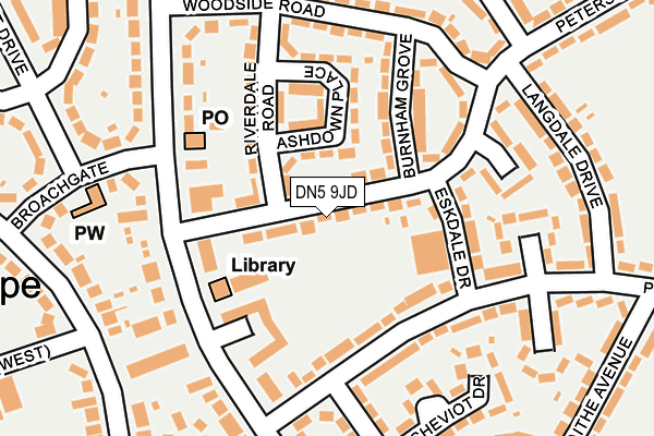 DN5 9JD map - OS OpenMap – Local (Ordnance Survey)