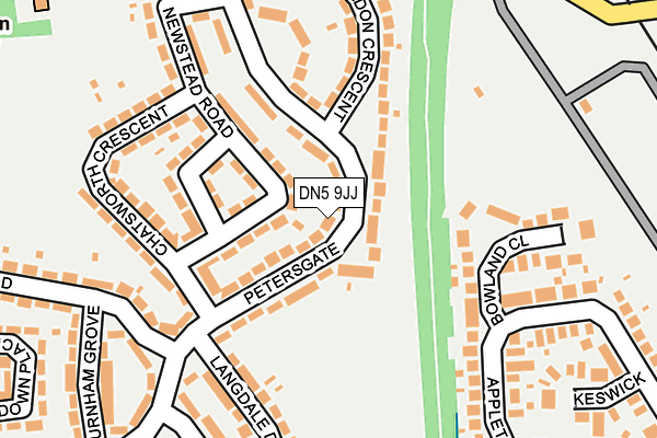 DN5 9JJ map - OS OpenMap – Local (Ordnance Survey)
