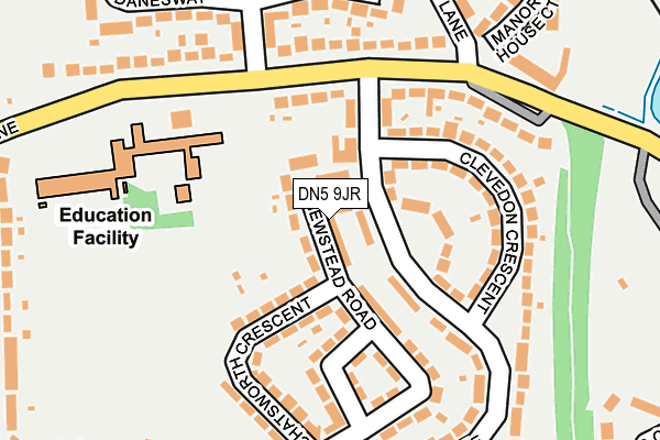 DN5 9JR map - OS OpenMap – Local (Ordnance Survey)
