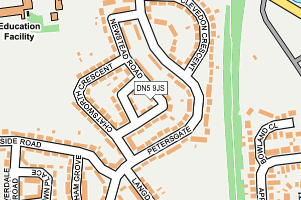 DN5 9JS map - OS OpenMap – Local (Ordnance Survey)