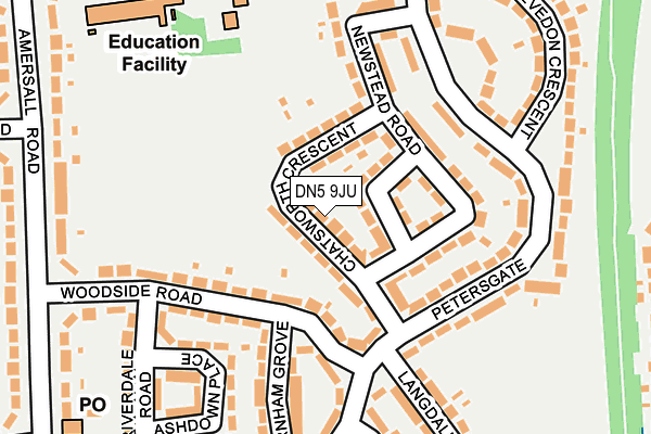 DN5 9JU map - OS OpenMap – Local (Ordnance Survey)