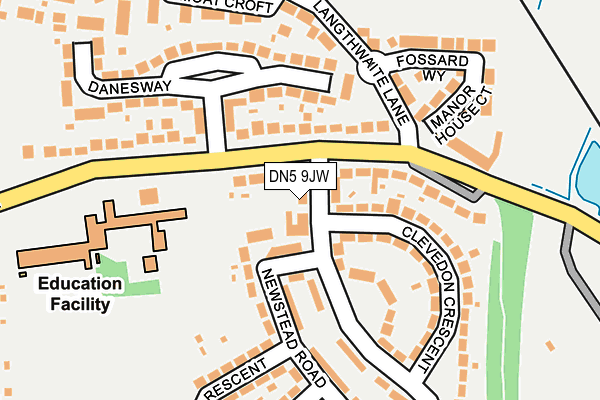 DN5 9JW map - OS OpenMap – Local (Ordnance Survey)