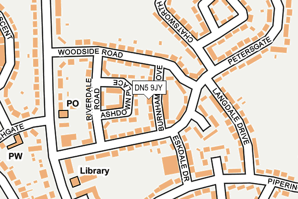 DN5 9JY map - OS OpenMap – Local (Ordnance Survey)