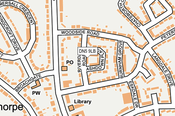 DN5 9LB map - OS OpenMap – Local (Ordnance Survey)