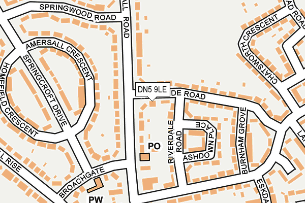 DN5 9LE map - OS OpenMap – Local (Ordnance Survey)