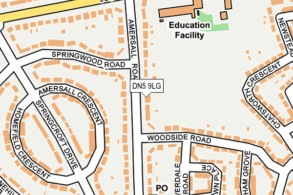 DN5 9LG map - OS OpenMap – Local (Ordnance Survey)