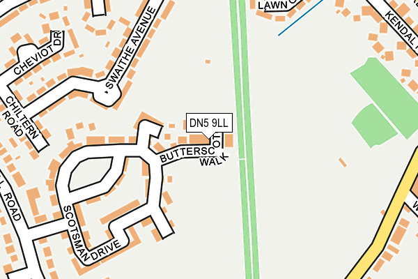 DN5 9LL map - OS OpenMap – Local (Ordnance Survey)