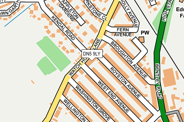 DN5 9LY map - OS OpenMap – Local (Ordnance Survey)