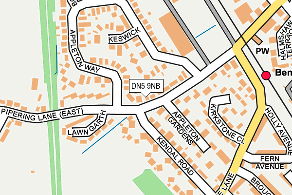 DN5 9NB map - OS OpenMap – Local (Ordnance Survey)