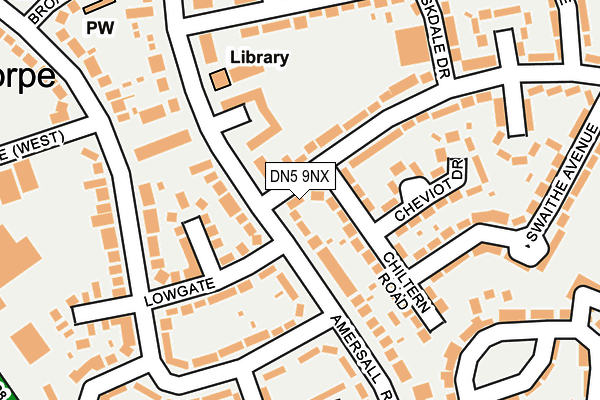 DN5 9NX map - OS OpenMap – Local (Ordnance Survey)
