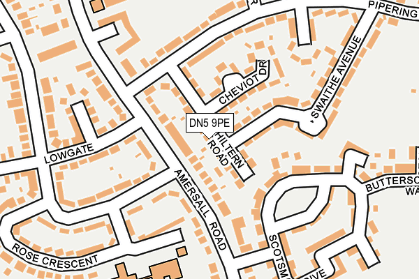 DN5 9PE map - OS OpenMap – Local (Ordnance Survey)