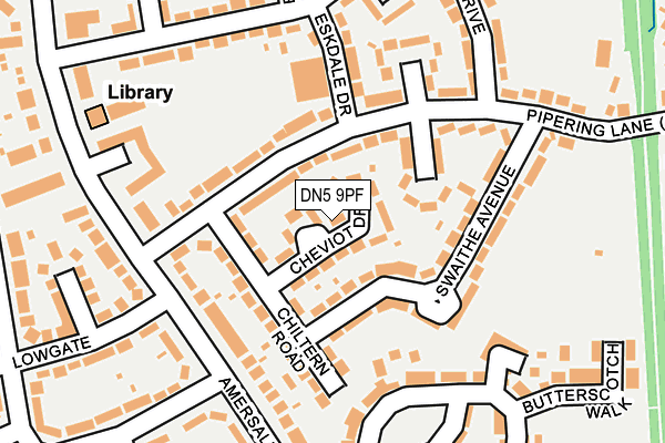 DN5 9PF map - OS OpenMap – Local (Ordnance Survey)