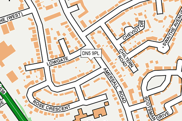 DN5 9PL map - OS OpenMap – Local (Ordnance Survey)