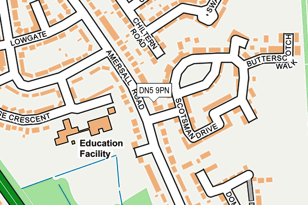 DN5 9PN map - OS OpenMap – Local (Ordnance Survey)