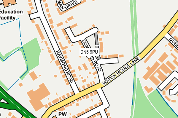 DN5 9PU map - OS OpenMap – Local (Ordnance Survey)