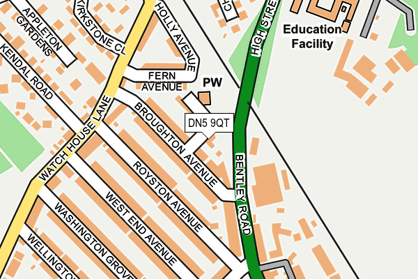 DN5 9QT map - OS OpenMap – Local (Ordnance Survey)