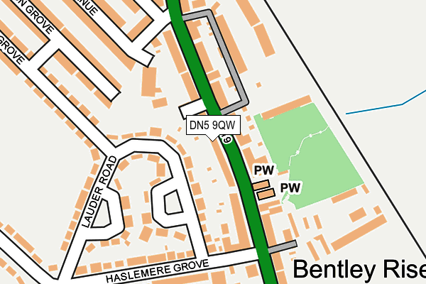 DN5 9QW map - OS OpenMap – Local (Ordnance Survey)
