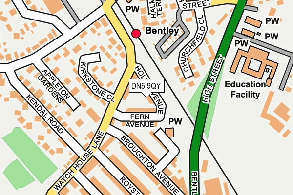 DN5 9QY map - OS OpenMap – Local (Ordnance Survey)