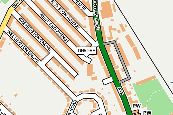 DN5 9RF map - OS OpenMap – Local (Ordnance Survey)