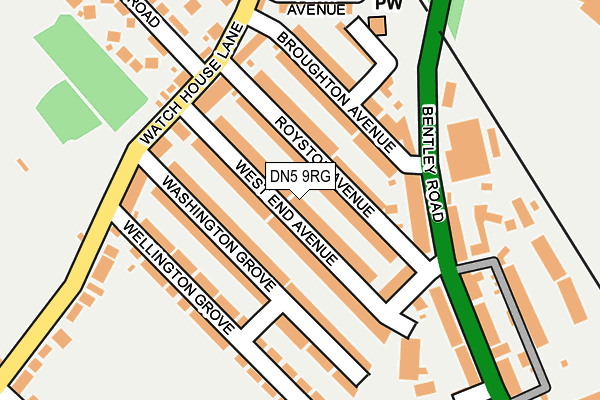 DN5 9RG map - OS OpenMap – Local (Ordnance Survey)