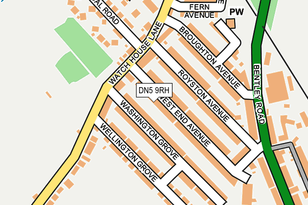DN5 9RH map - OS OpenMap – Local (Ordnance Survey)