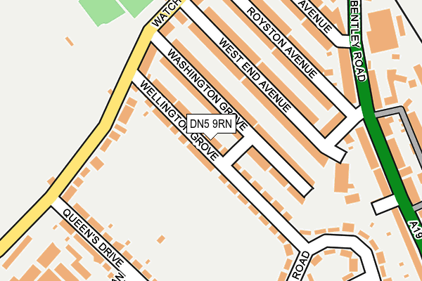 DN5 9RN map - OS OpenMap – Local (Ordnance Survey)