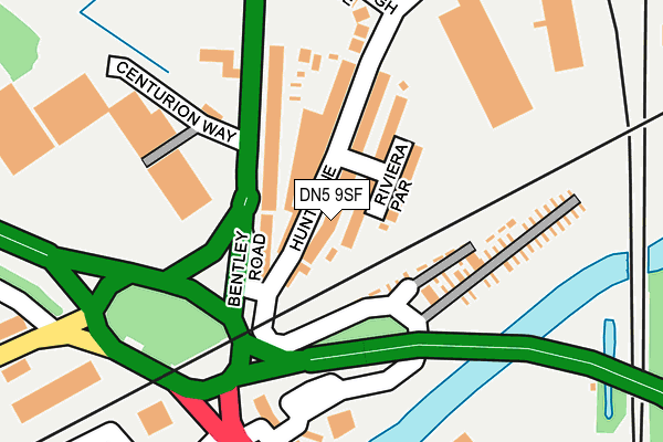 DN5 9SF map - OS OpenMap – Local (Ordnance Survey)