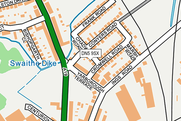 DN5 9SX map - OS OpenMap – Local (Ordnance Survey)