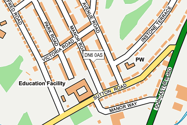 DN6 0AS map - OS OpenMap – Local (Ordnance Survey)