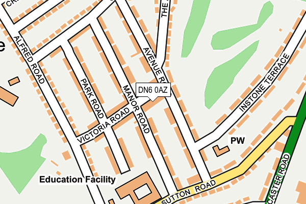 DN6 0AZ map - OS OpenMap – Local (Ordnance Survey)