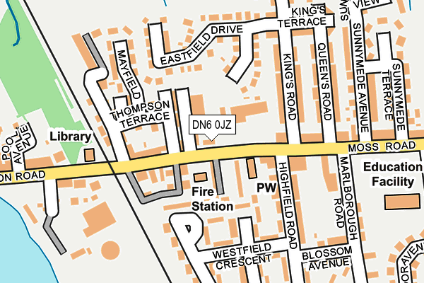 DN6 0JZ map - OS OpenMap – Local (Ordnance Survey)