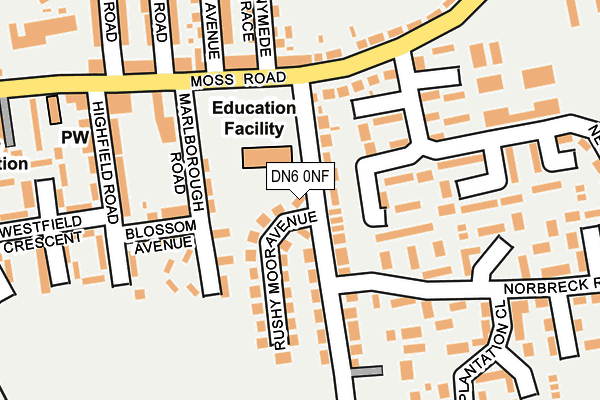 DN6 0NF map - OS OpenMap – Local (Ordnance Survey)