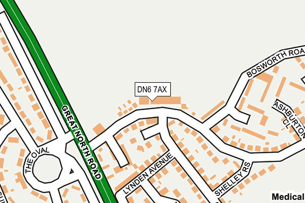 DN6 7AX map - OS OpenMap – Local (Ordnance Survey)