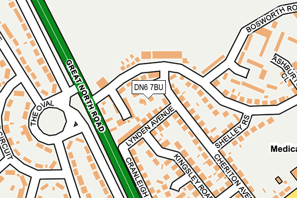 DN6 7BU map - OS OpenMap – Local (Ordnance Survey)