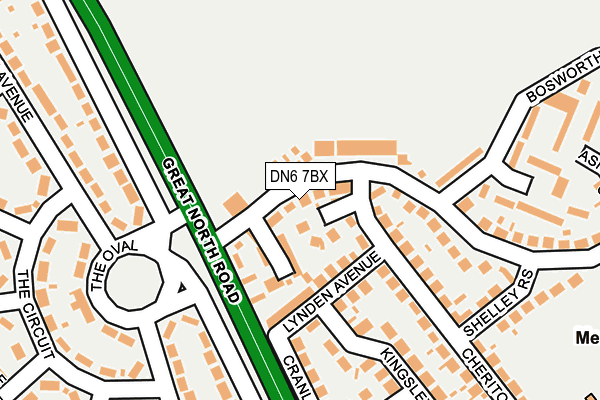DN6 7BX map - OS OpenMap – Local (Ordnance Survey)