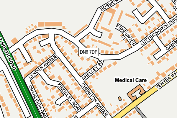 DN6 7DF map - OS OpenMap – Local (Ordnance Survey)